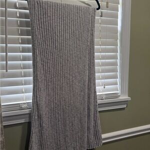 Free People Light Gray Ribbed Knit Skirt